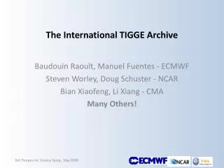 The International TIGGE Archive