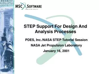 STEP Support For Design And Analysis Processes