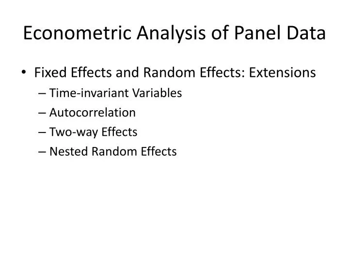 econometric analysis of panel data