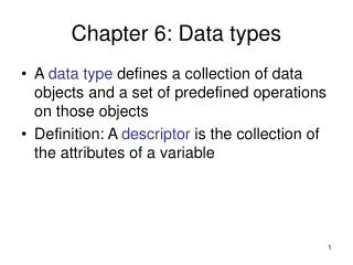 Chapter 6: Data types
