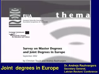 Joint degrees in Europe