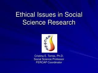 Ethical Issues in Social Science Research