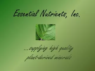 Essential Nutrients, Inc.