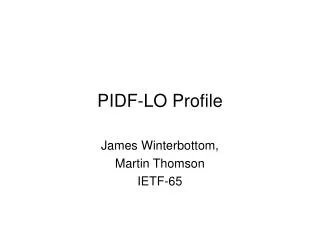 PIDF-LO Profile