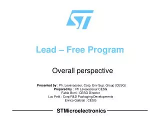 Lead – Free Program