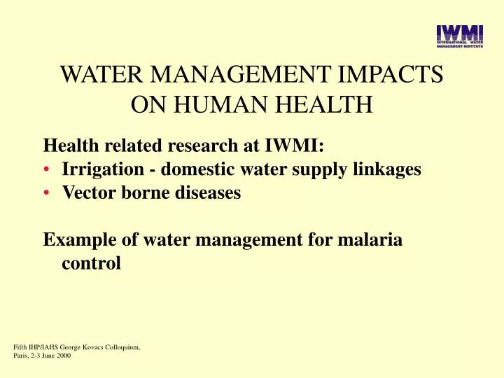 water management impacts on human health