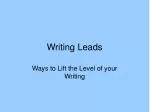 Writing Leads - slide 1