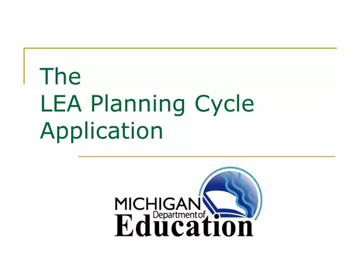 the lea planning cycle application