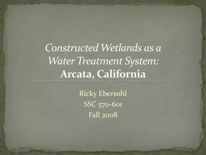 constructed wetlands as a water treatment system arcata california