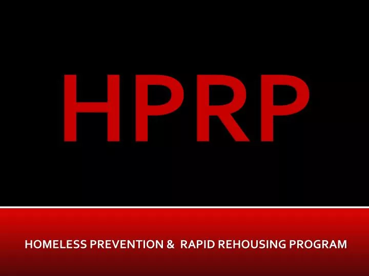 homeless prevention rapid rehousing program