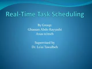 Real-Time Task Scheduling