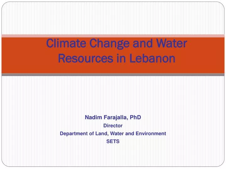 climate change and water resources in lebanon