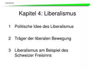 Kapitel 4: Liberalismus