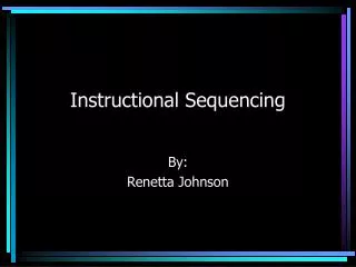Instructional Sequencing