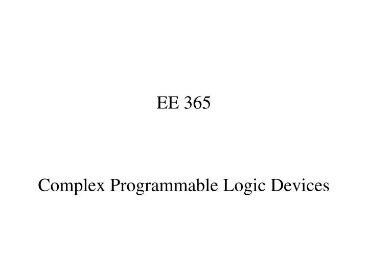 complex programmable logic devices