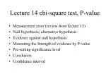 Lecture 14 chi-square test, P-value - slide 1