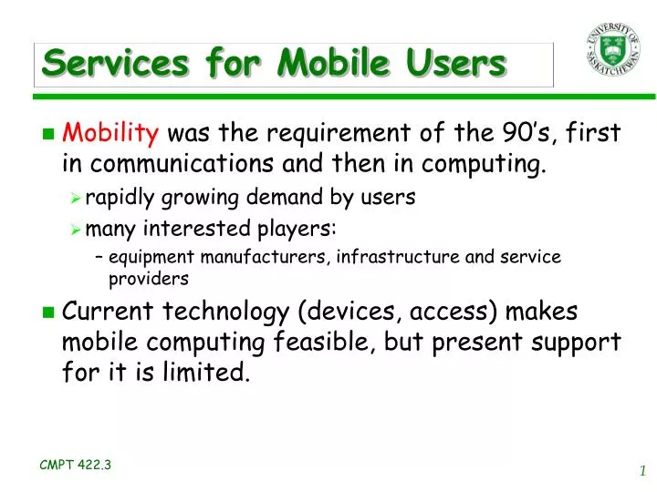 services for mobile users
