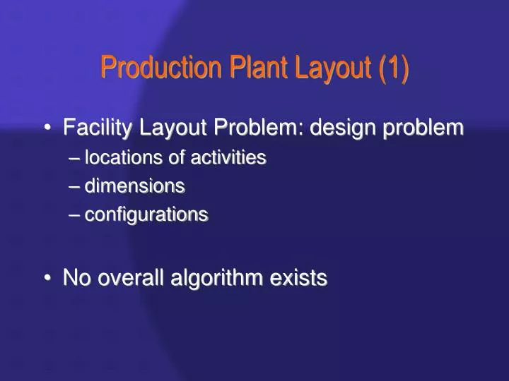 production plant layout 1