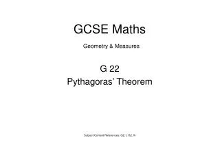 G 22 Pythagoras’ Theorem