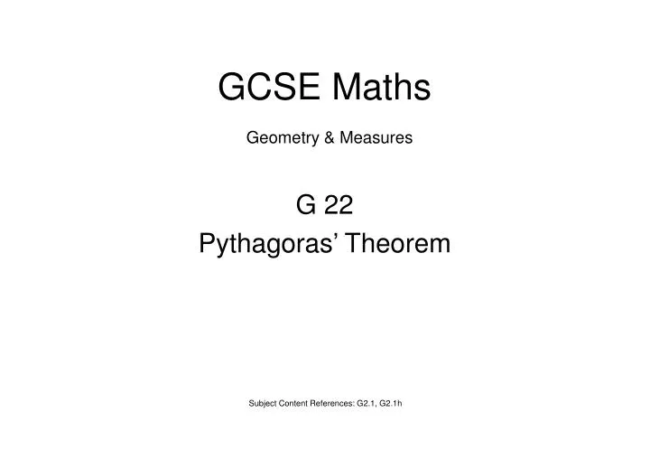 g 22 pythagoras theorem
