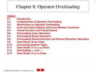 Chapter 8: Operator Overloading
