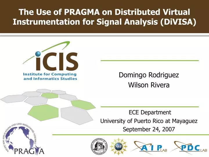 the use of pragma on distributed virtual instrumentation for signal analysis divisa