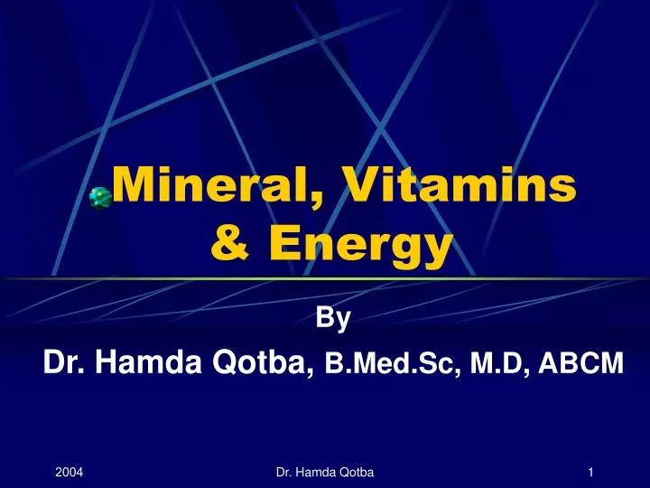 mineral vitamins energy