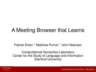 A Meeting Browser that Learns