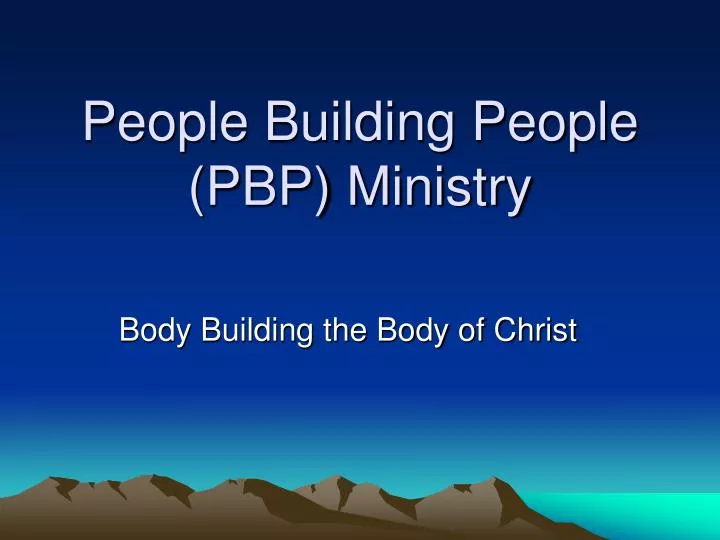 people building people pbp ministry