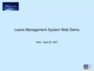 Leave Management System Web Demo