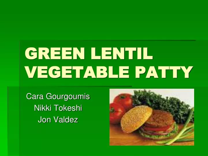green lentil vegetable patty