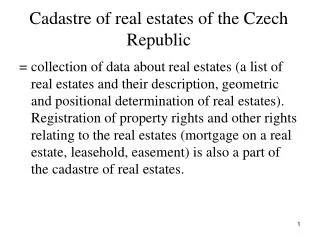 Cadastre of real estates of the Czech Republic