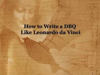 How to Write a DBQ Like Leonardo da Vinci