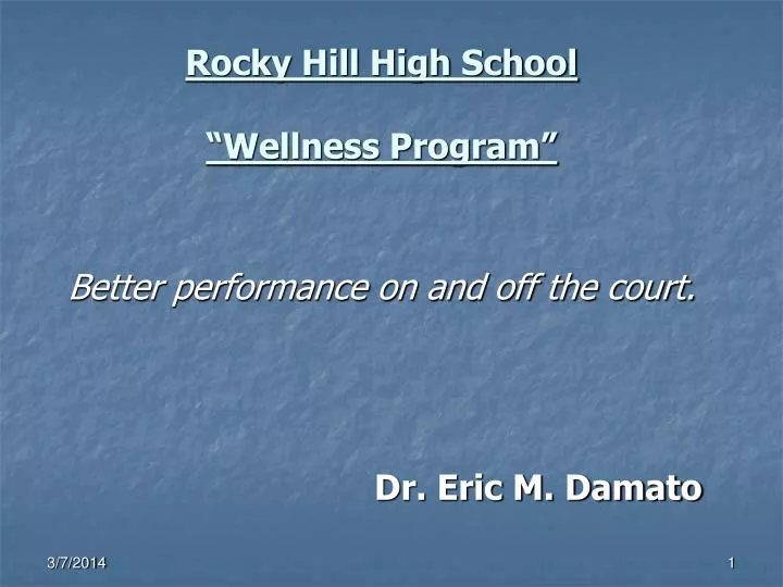 rocky hill high school wellness program