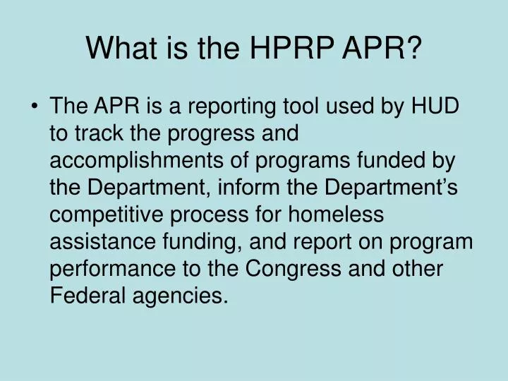 what is the hprp apr