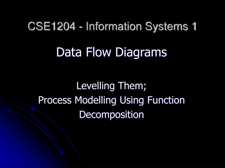 cse1204 information systems 1