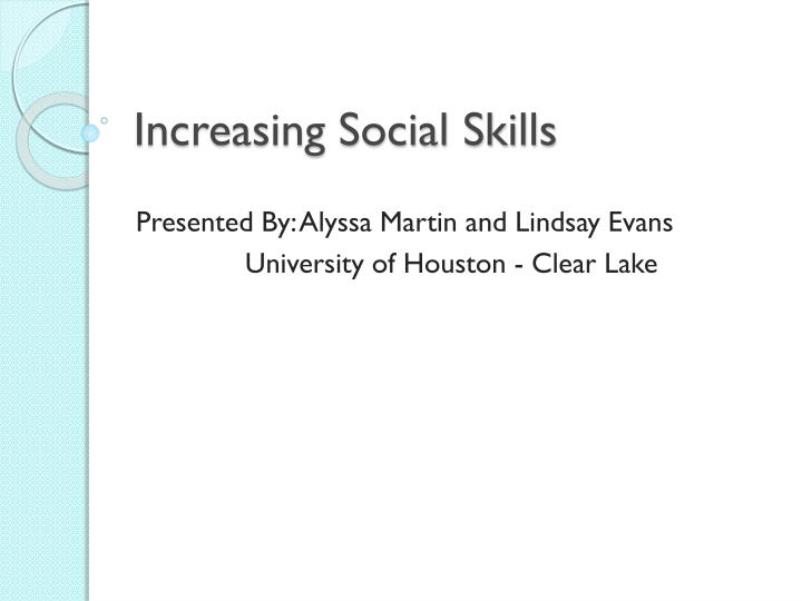 increasing social skills