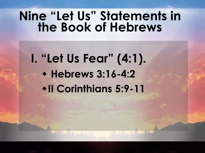 nine let us statements in the book of hebrews