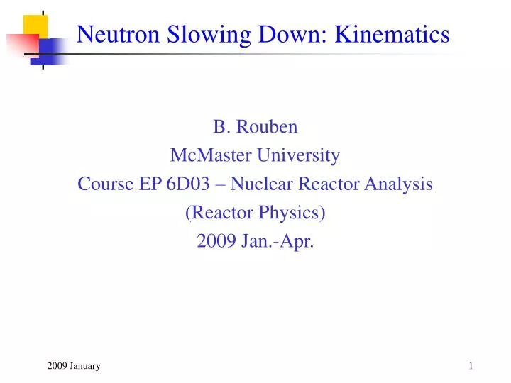 neutron slowing down kinematics