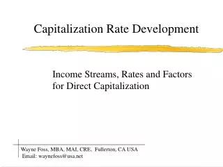 Capitalization Rate Development