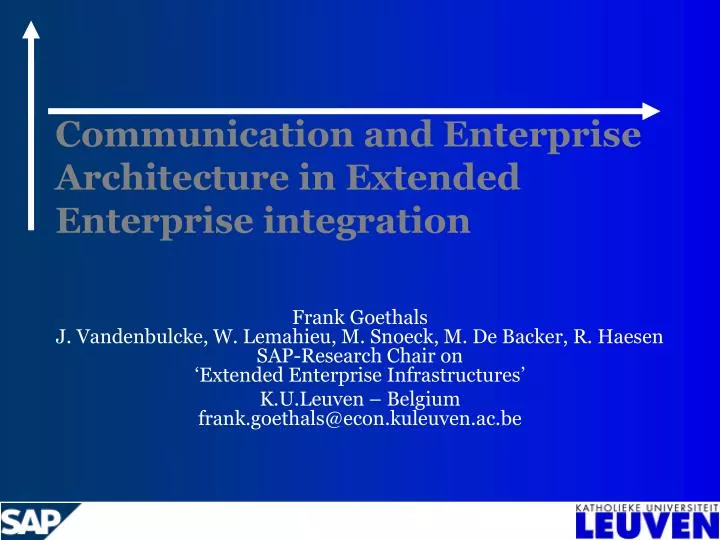 communication and enterprise architecture in extended enterprise integration