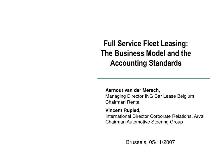 full service fleet leasing the business model and the accounting standards