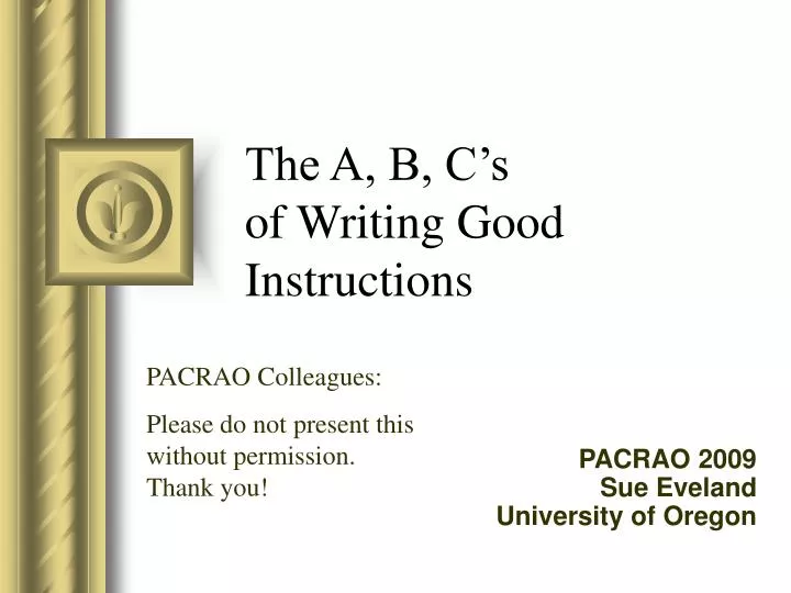 the a b c s of writing good instructions