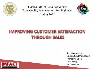 Florida International University Total Quality Management for Engineers Spring 2011
