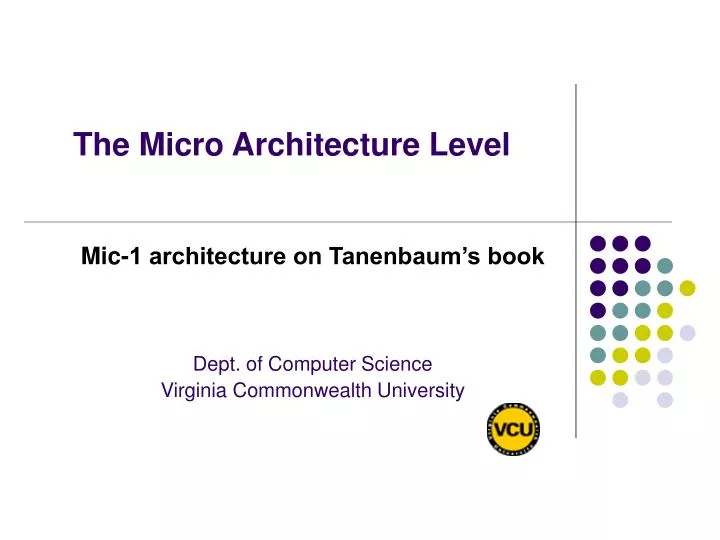 the micro architecture level