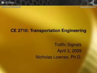 CE 2710: Transportation Engineering