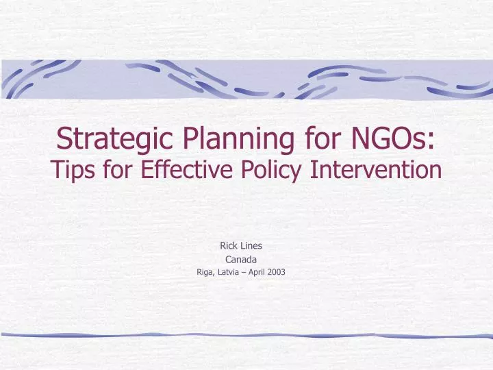 strategic p lanning for ngos tips for effective policy intervention
