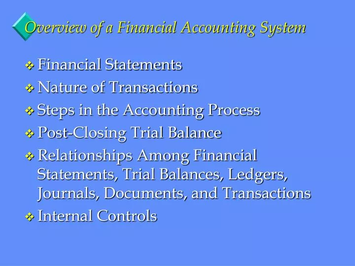 overview of a financial accounting system