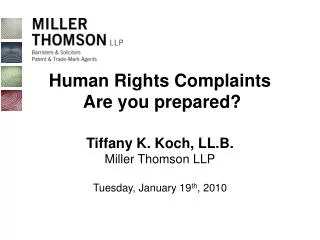 Human Rights Complaints Are you prepared?