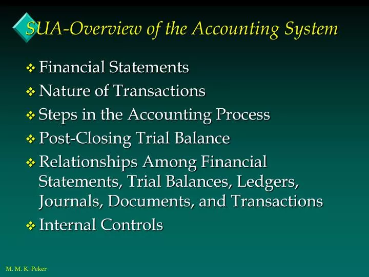 sua overview of the accounting system